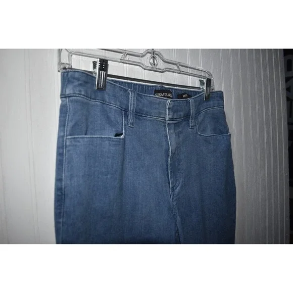 Susan Graver Bootcut Jeans Stretch Denim Dark Wash Comfort‎ Waist Womens 8P - Picture 2 of 4
